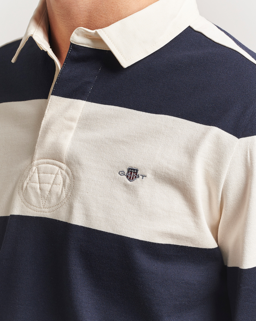 Hombres | Jerséis y prendas de punto | GANT | Barstriped Rugger Evening Blue