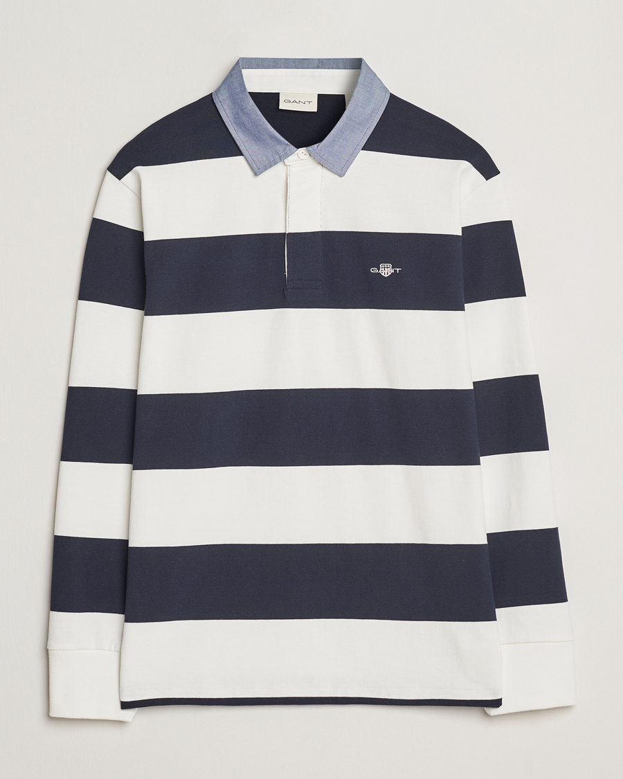 Hombres | Jerséis y prendas de punto | Gant | Chambray Barstriped Rugger Eggshell