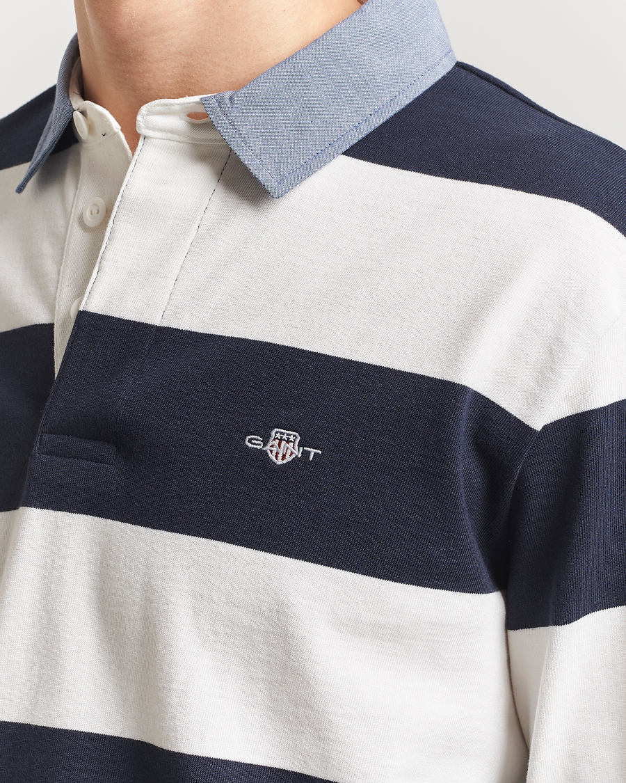 Hombres | Jerséis y prendas de punto | Gant | Chambray Barstriped Rugger Eggshell