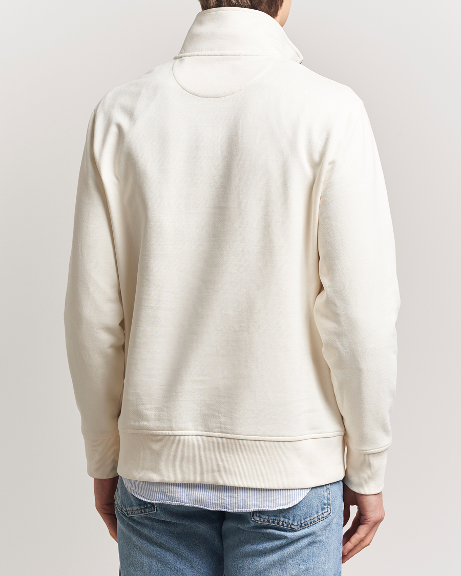 Hombres | Jerséis y prendas de punto | GANT | Script Graphic Half Zip Sweater Cream