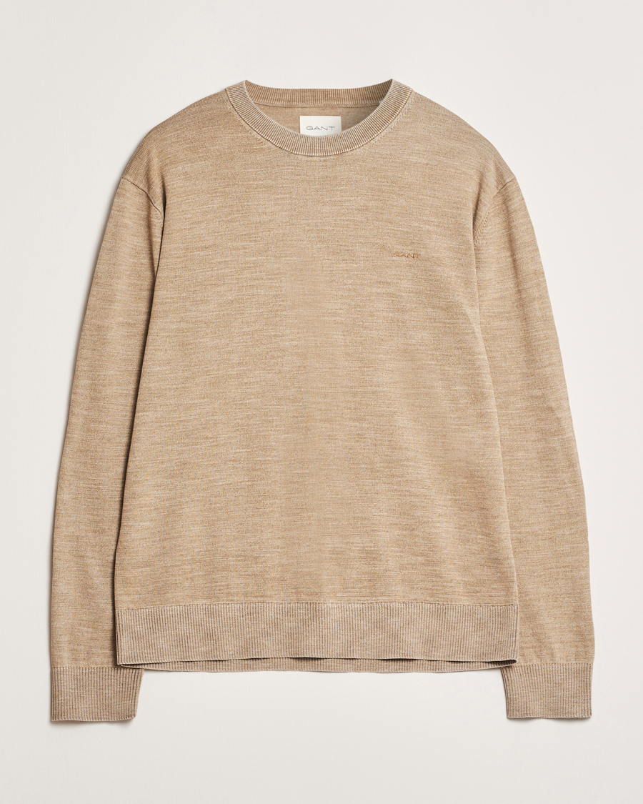 Hombres | Jerséis y prendas de punto | GANT | Sunfaded Crew Neck Sweater Dry Sand