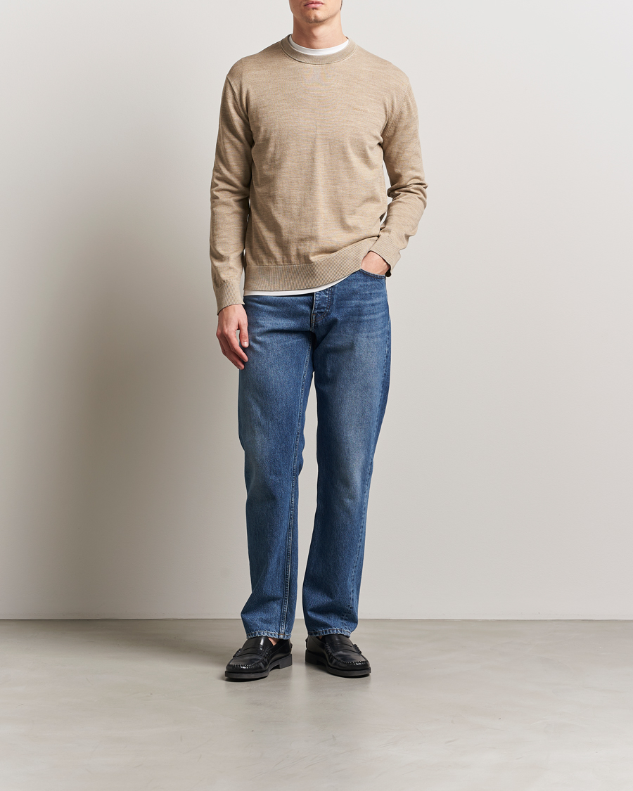 Hombres | Jerséis y prendas de punto | GANT | Sunfaded Crew Neck Sweater Dry Sand