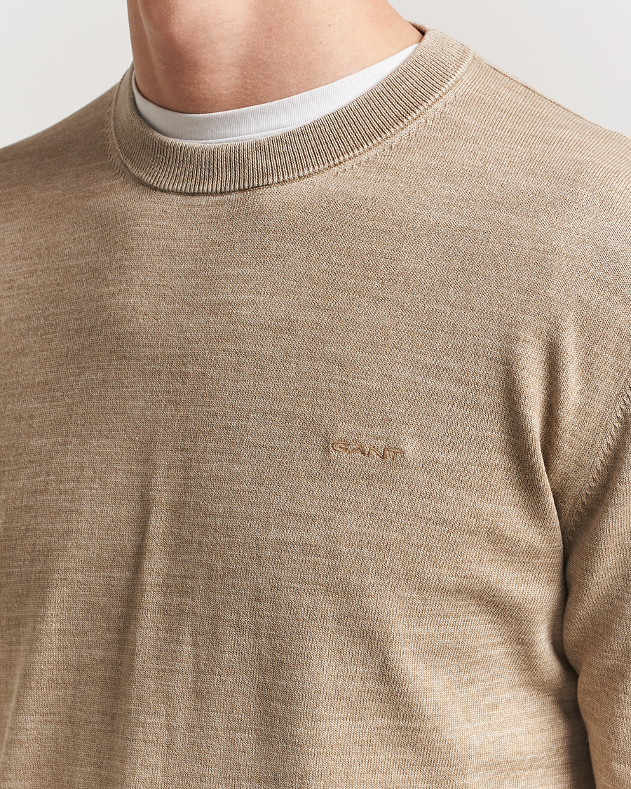 Hombres | Jerséis y prendas de punto | GANT | Sunfaded Crew Neck Sweater Dry Sand