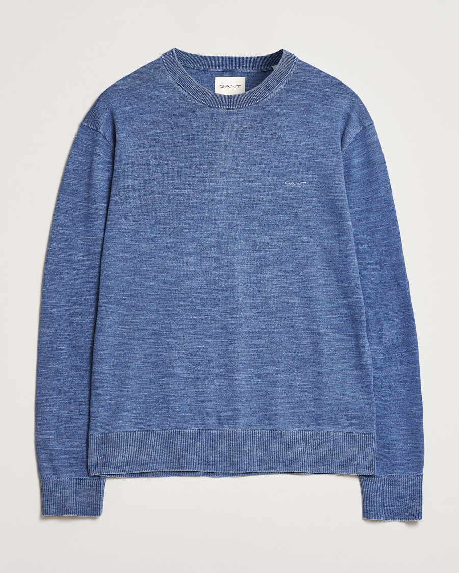 Hombres | Jerséis y prendas de punto | GANT | Sunfaded Crew Neck Sweater Persian Blue