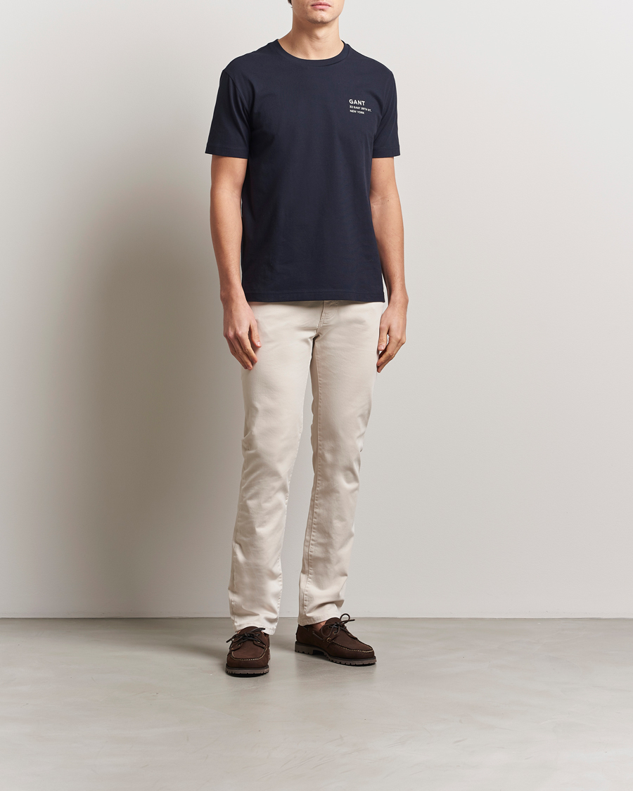 Hombres | Camisetas | GANT | Small Graphic Crew Neck T-Shirt Evening Blue