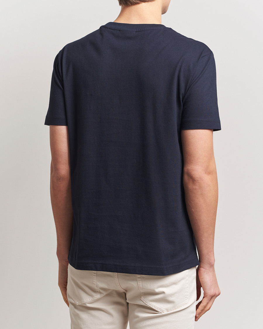 Hombres | Camisetas | GANT | Small Graphic Crew Neck T-Shirt Evening Blue