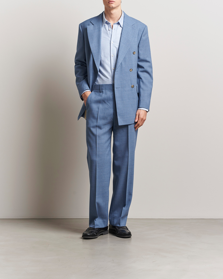 Hombres | Pantalones | GANT | Mouline Wool Suit Trousers Salty Sea
