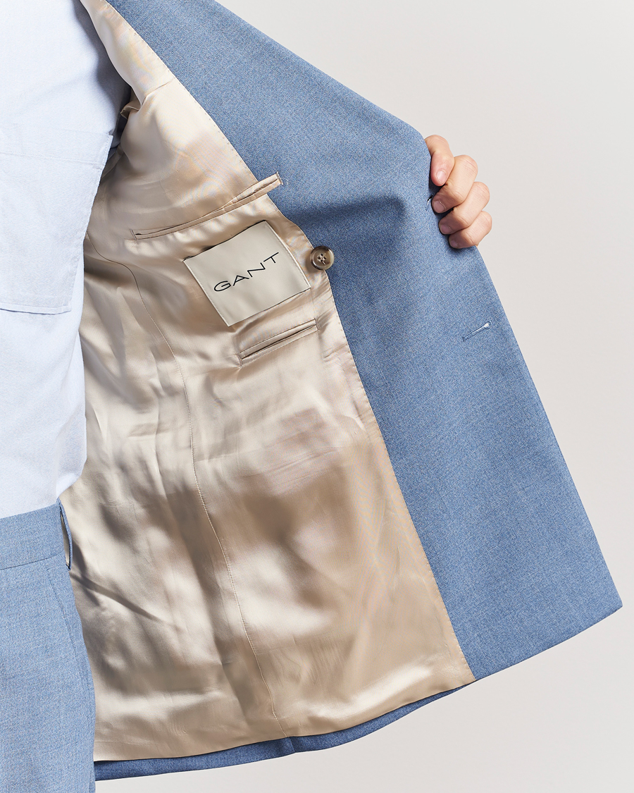 Hombres | Blazers | GANT | Mouline Wool Double Breasted Suit Jacket Salty Sea