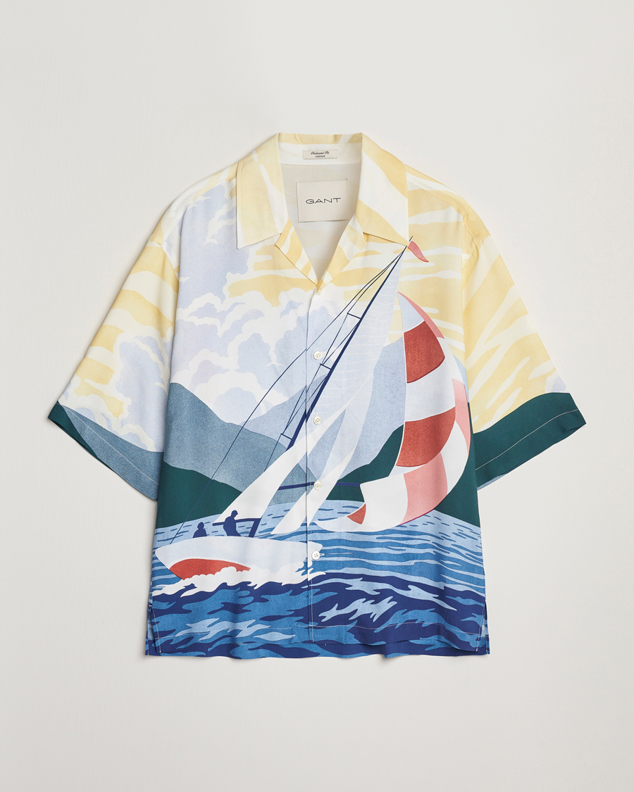 Hombres | Camisas | GANT | Relaxed Fit Scenery Sailing Short Sleeve Shirt Multi