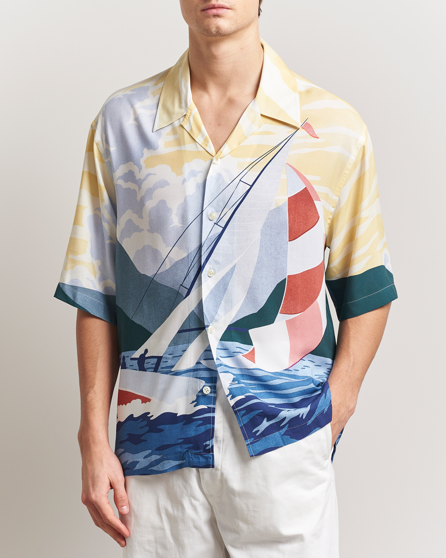 Hombres | Camisas | GANT | Relaxed Fit Scenery Sailing Short Sleeve Shirt Multi