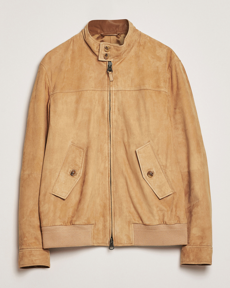 Hombres | Abrigos y chaquetas | GANT | Suede Harrington Jacket Warm Khaki