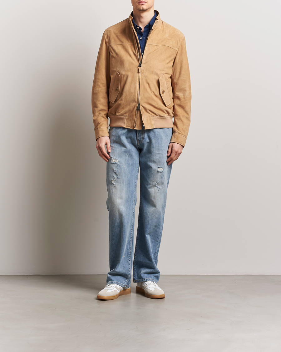 Hombres | Abrigos y chaquetas | GANT | Suede Harrington Jacket Warm Khaki