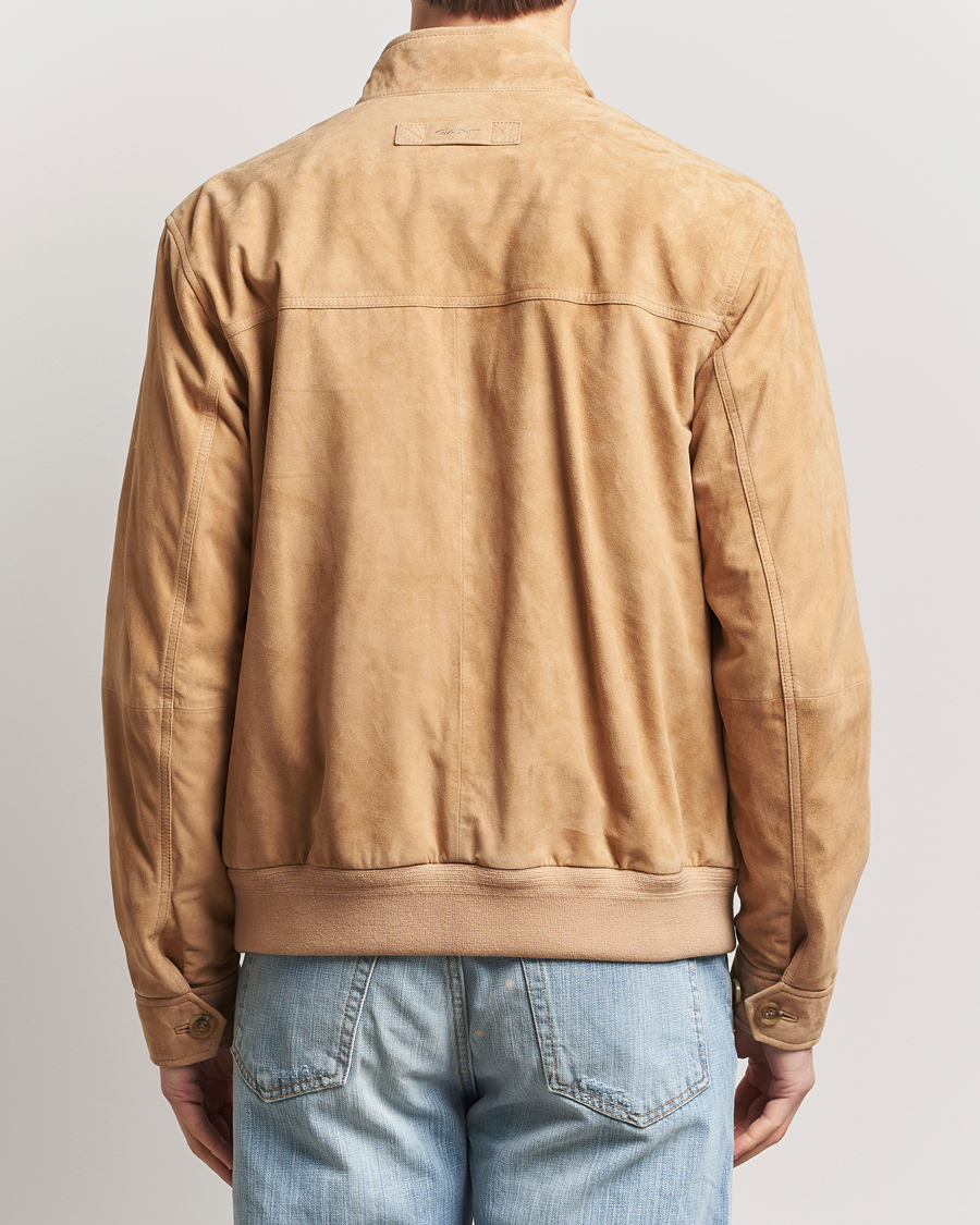 Hombres | Abrigos y chaquetas | GANT | Suede Harrington Jacket Warm Khaki