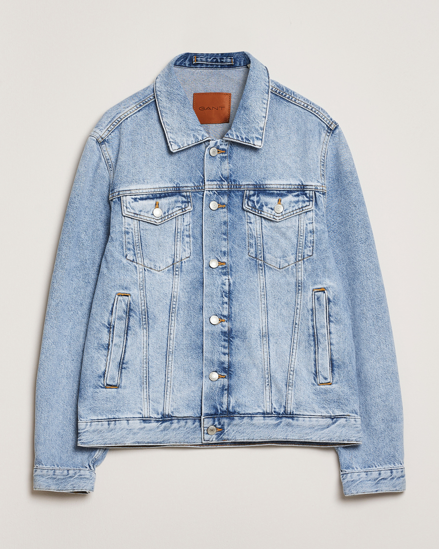 Hombres | Abrigos y chaquetas | GANT | Denim Jacket Light Blue Vintage