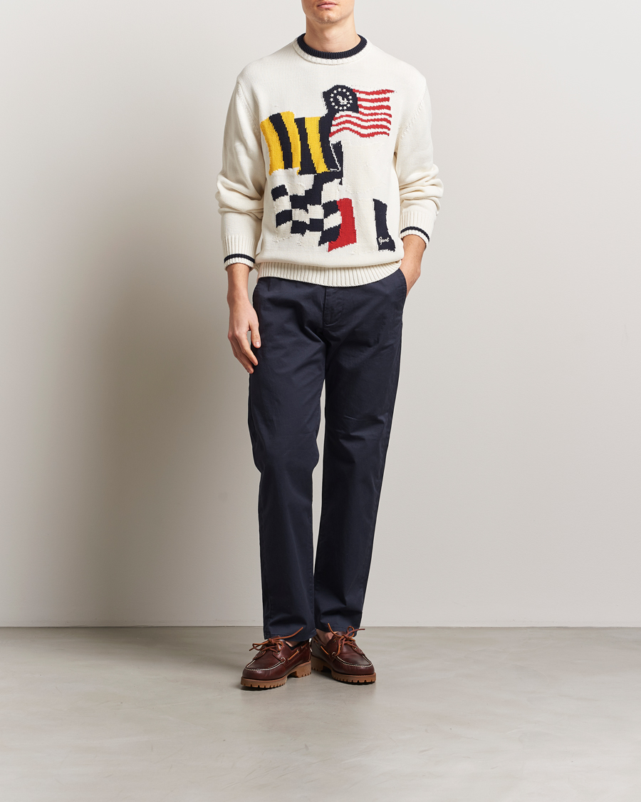 Hombres | Jerséis y prendas de punto | GANT | Flag Intarsia Knitted Sweater Eggshell