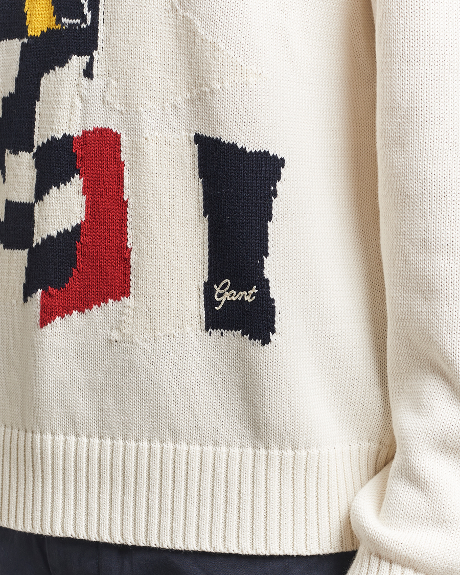 Hombres | Jerséis y prendas de punto | GANT | Flag Intarsia Knitted Sweater Eggshell