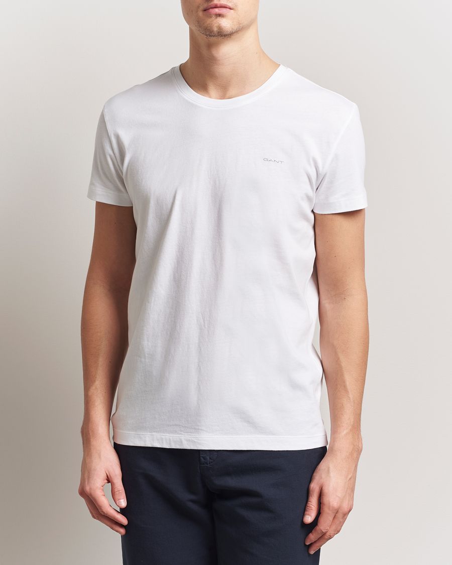 Hombres | Camisetas | Gant | 2-Pack Crew Neck T-Shirt Navy/White