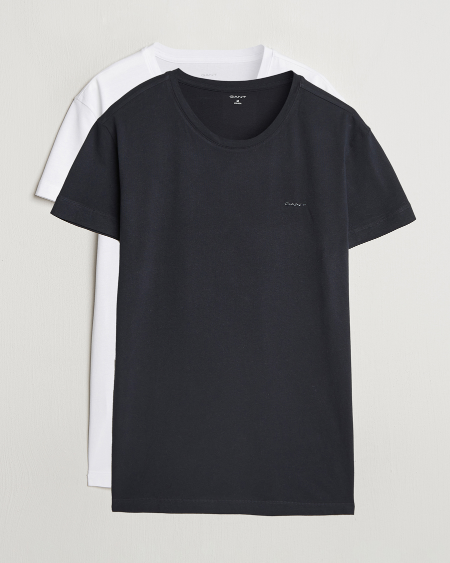 Hombres | Camisetas | Gant | 2-Pack Crew Neck T-Shirt Black/White