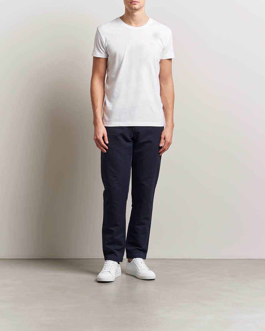 Hombres | Camisetas | Gant | 2-Pack Crew Neck T-Shirt Black/White