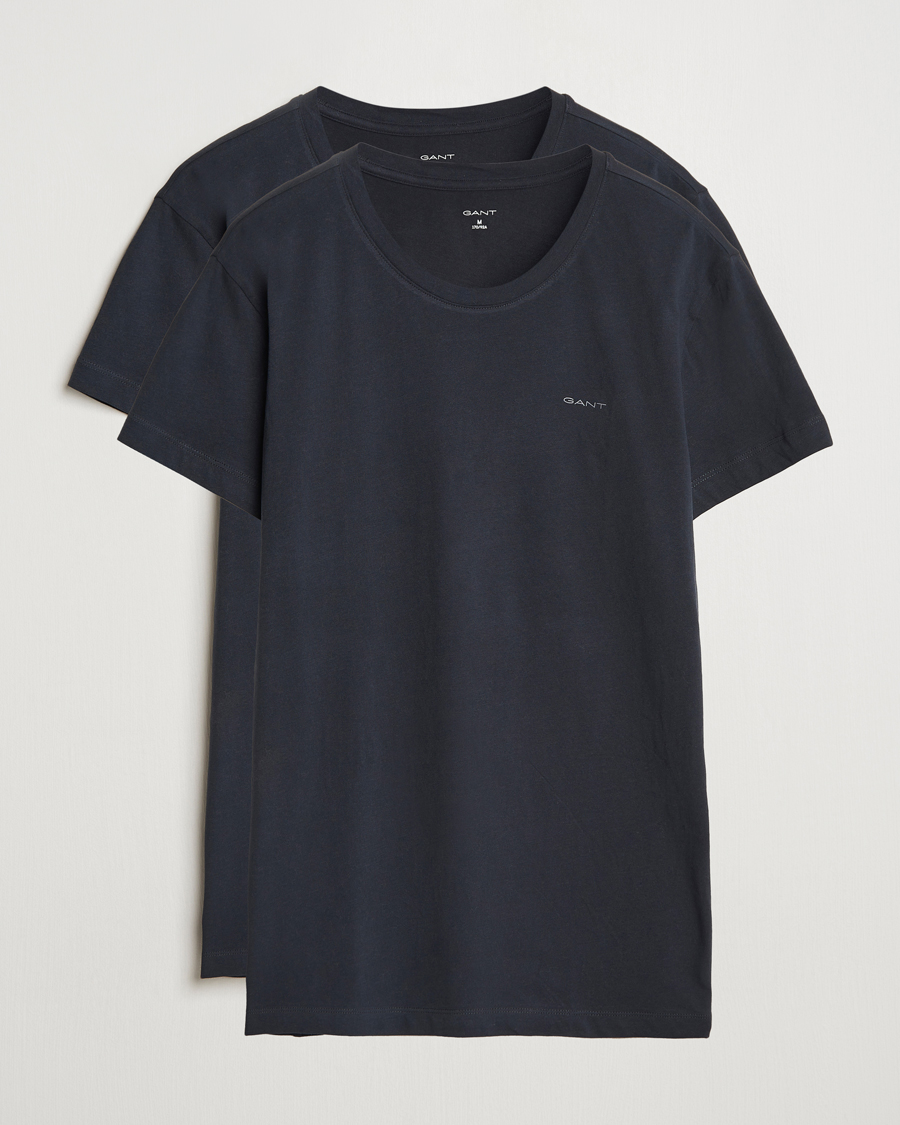 Hombres | Camisetas | Gant | 2-Pack Crew Neck T-Shirt Black