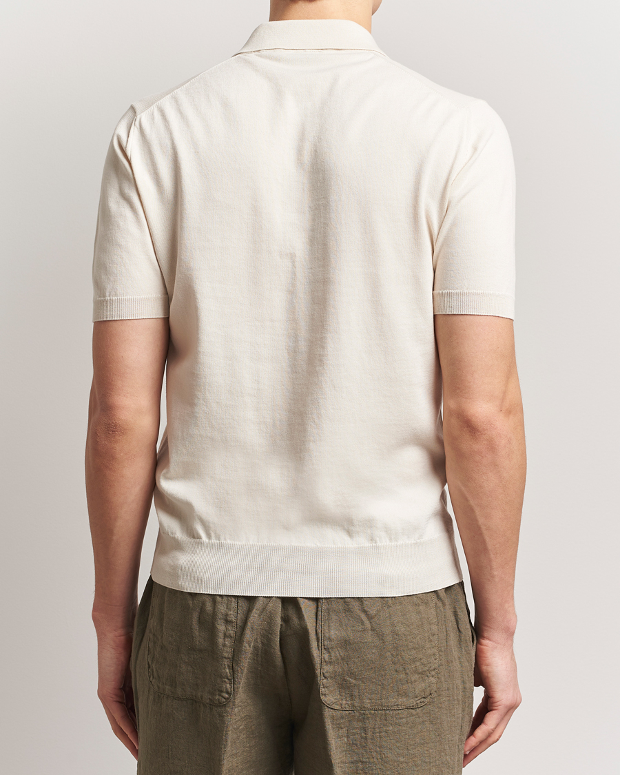 Hombres | Polos | Altea | Short Sleeve Cotton Polo Off White