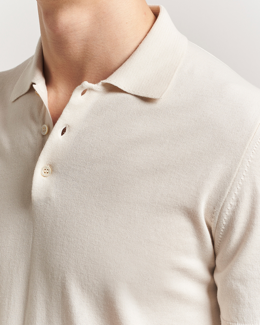 Hombres | Polos | Altea | Short Sleeve Cotton Polo Off White