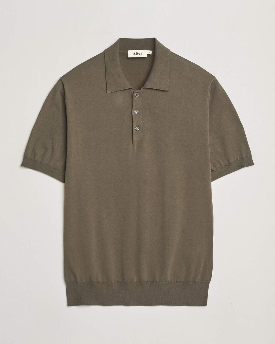 Hombres | Polos | Altea | Short Sleeve Cotton Polo Military
