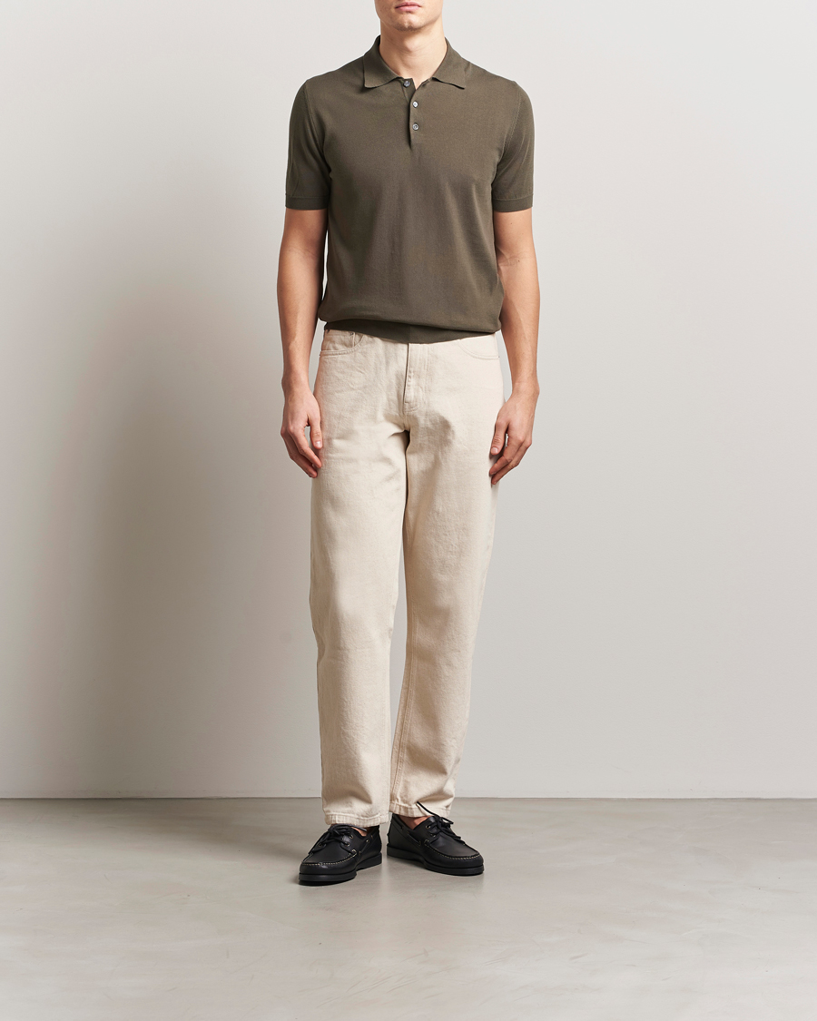 Hombres | Polos | Altea | Short Sleeve Cotton Polo Military