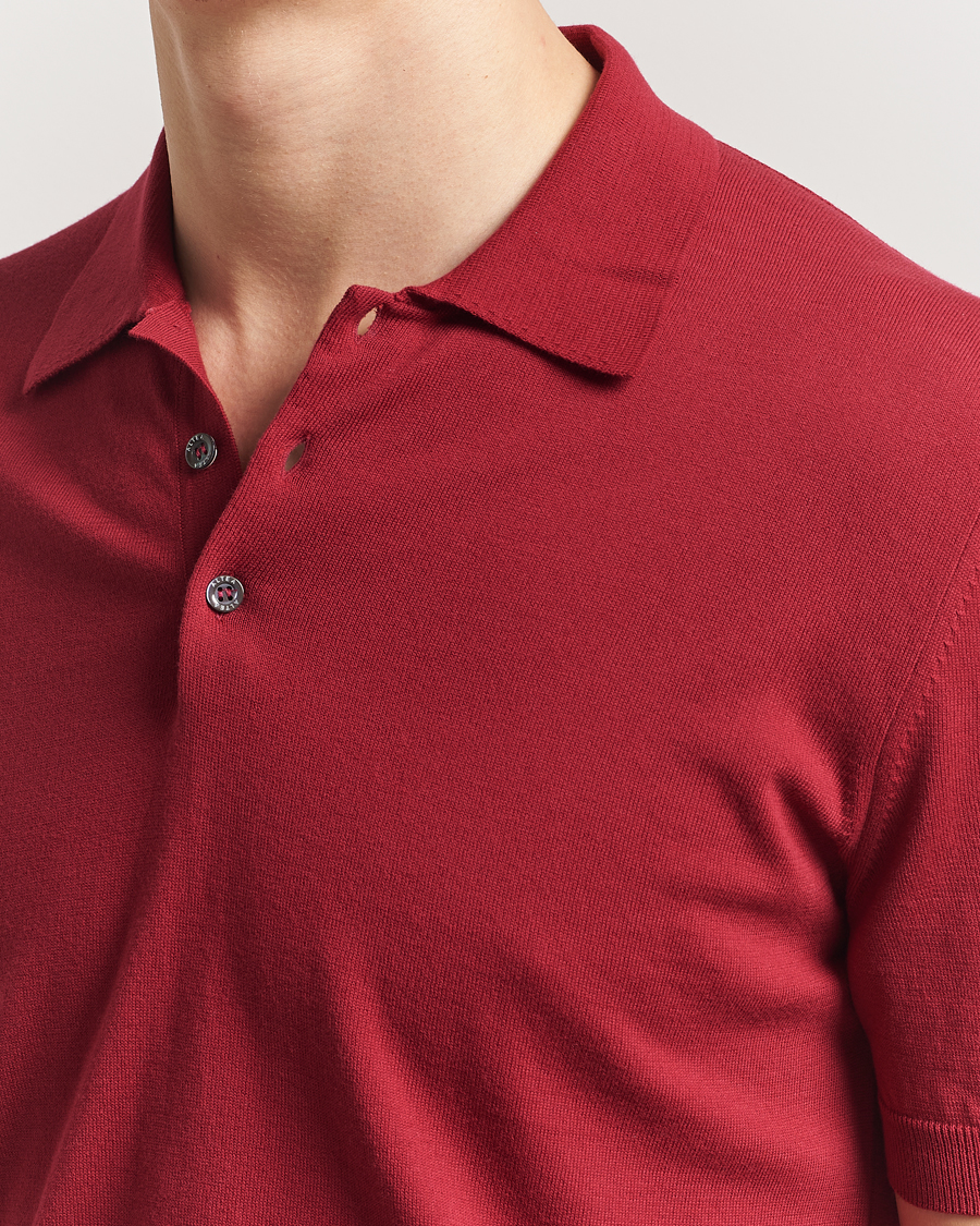 Hombres | Polos | Altea | Short Sleeve Cotton Polo Burgundy