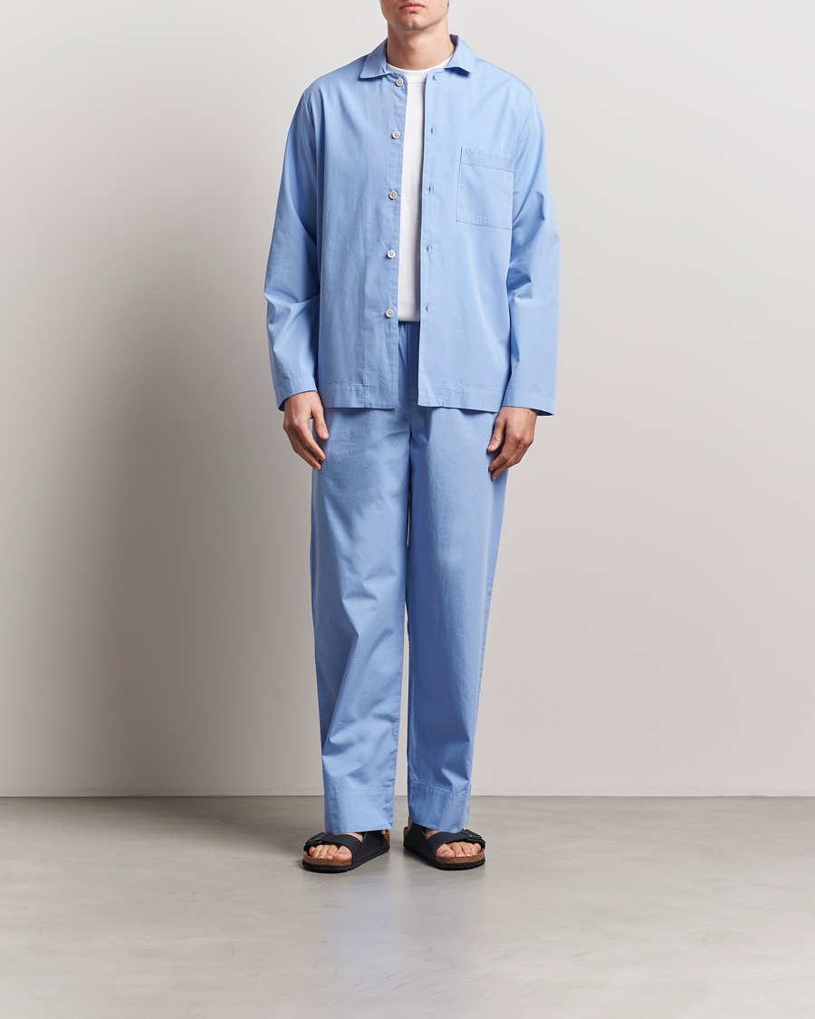 Hombres | Pijamas y batas | Tekla | Poplin Pyjama Shirt Cornflower Blue