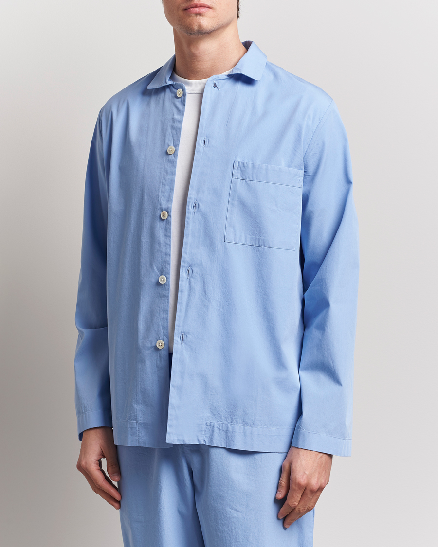 Hombres | Pijamas y batas | Tekla | Poplin Pyjama Shirt Cornflower Blue