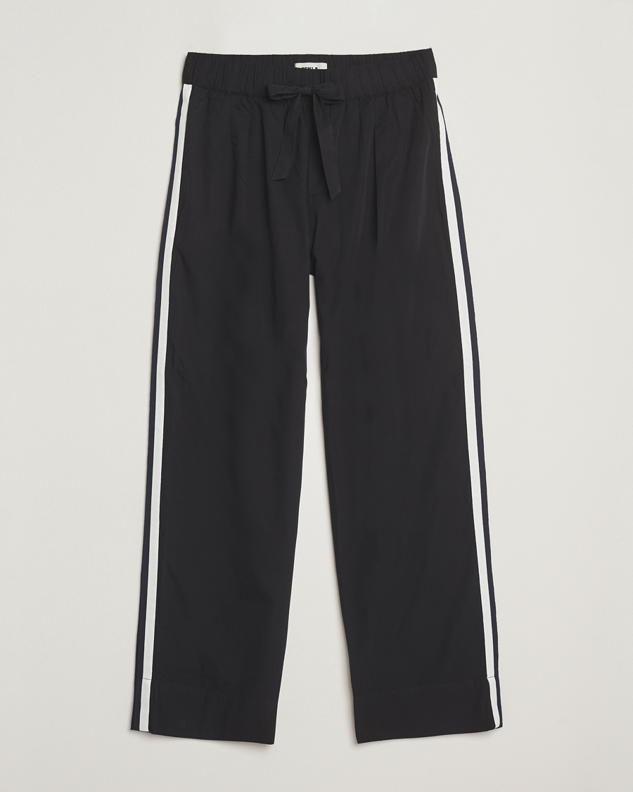 Hombres | Pijamas y batas | Tekla | Grosgrain Stripes Pyjama Pants All Black