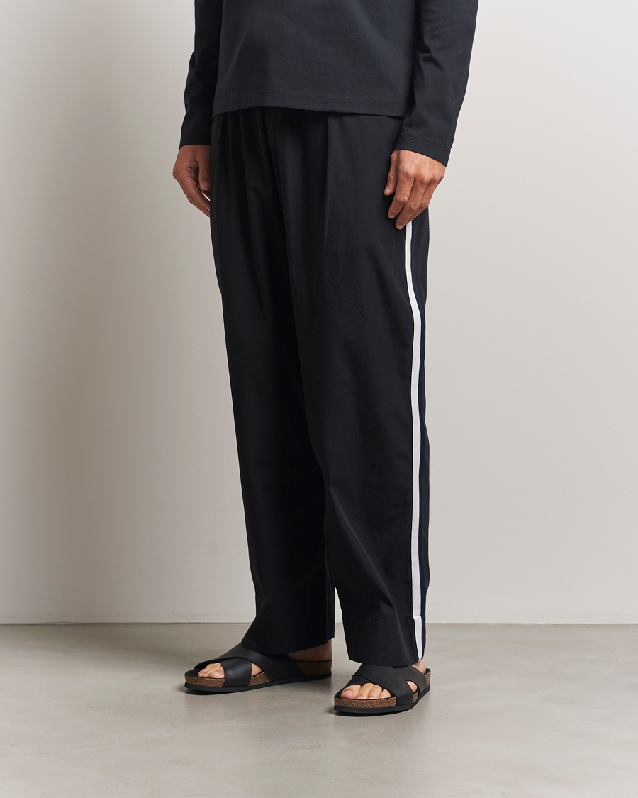 Hombres | Pijamas y batas | Tekla | Grosgrain Stripes Pyjama Pants All Black