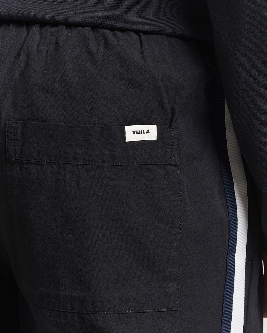 Hombres | Pijamas y batas | Tekla | Grosgrain Stripes Pyjama Pants All Black