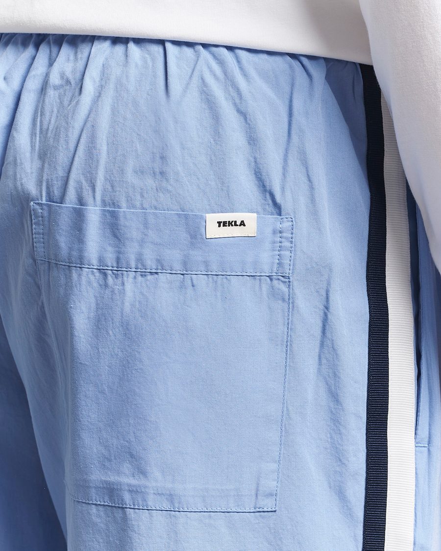 Hombres | Pijamas y batas | Tekla | Grosgrain Stripes Pyjama Pants Cornflower Blue