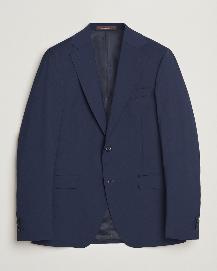 Hombres | Blazers | Oscar Jacobson | Ego Wool Blend Blazer Navy