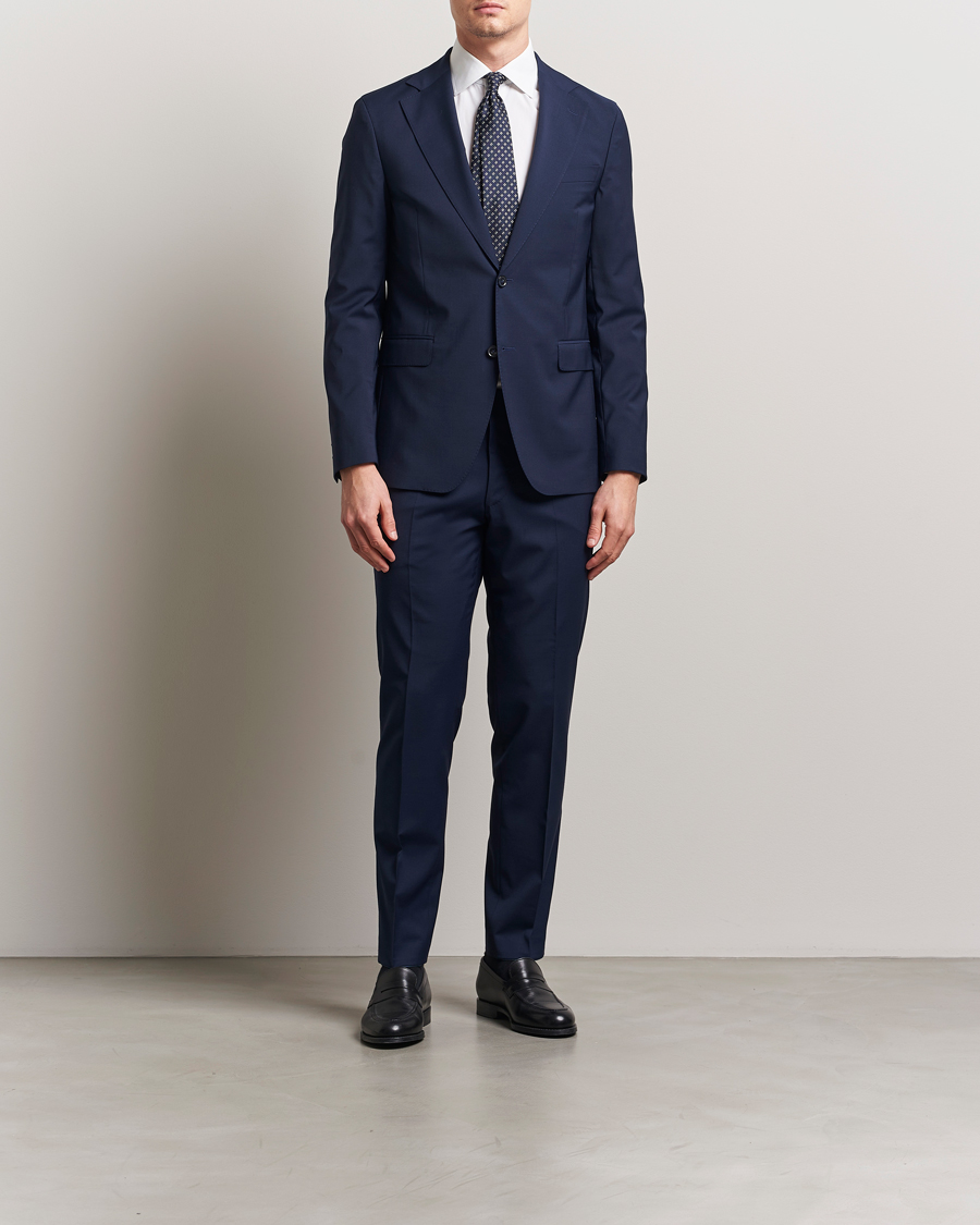 Hombres | Blazers | Oscar Jacobson | Ego Wool Blend Blazer Navy