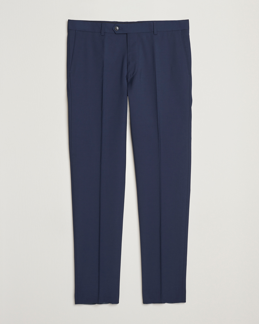 Hombres | Pantalones | Oscar Jacobson | Denz Wool Blend Trousers Navy