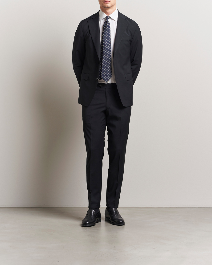 Hombres | Pantalones | Oscar Jacobson | Denz Wool Blend Trousers Black