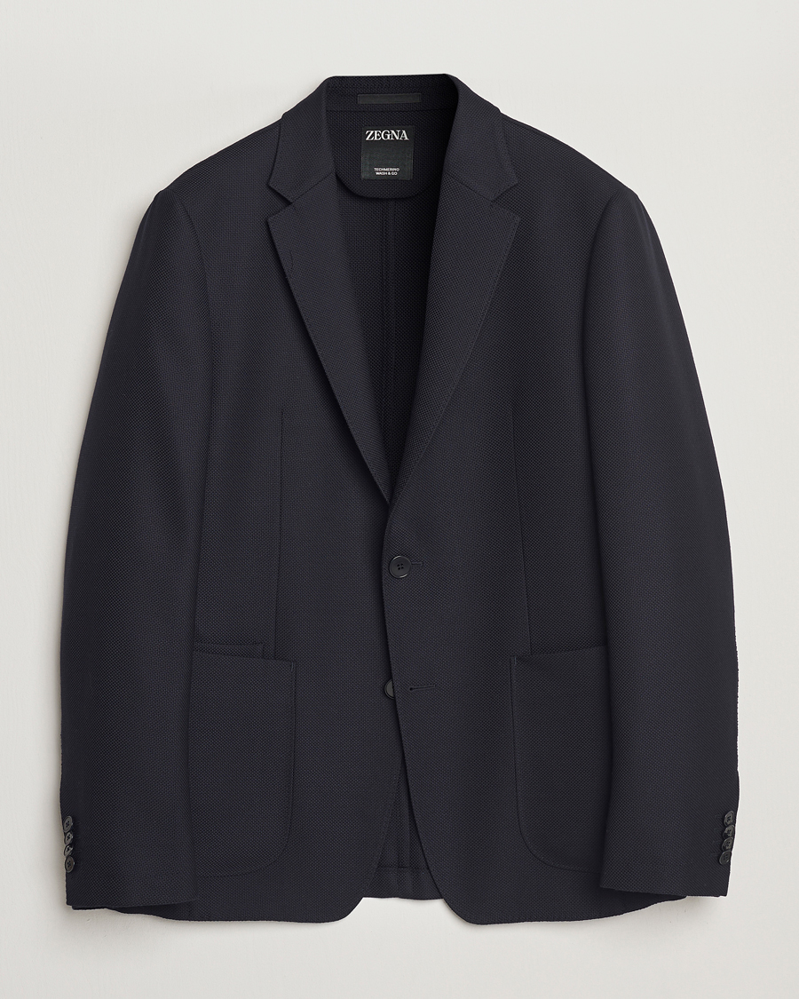  |  | Zegna | Unconstructed Wool Hopsack Blazer Navy