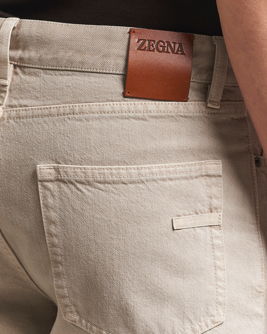 Hombres | Pantalones | Zegna | 5-Pocket Marbled Denim Pants Beige