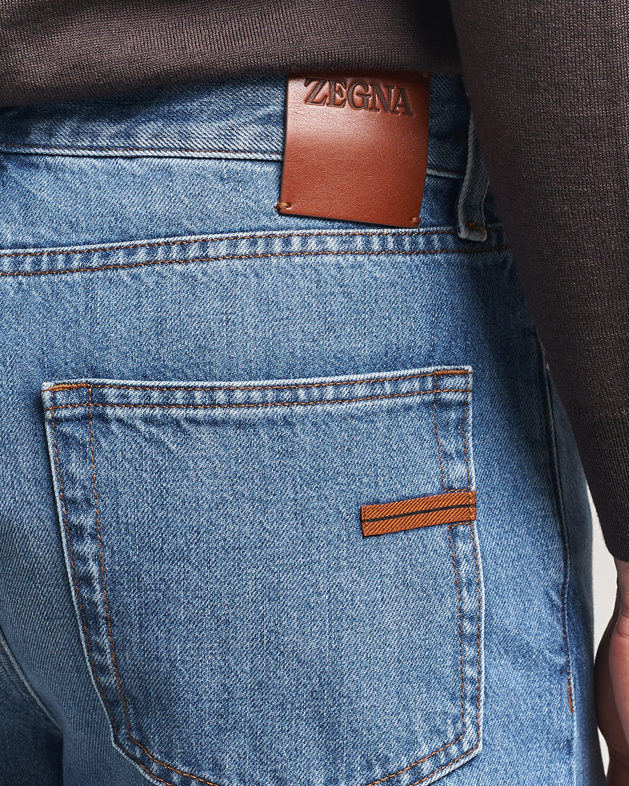 Hombres | Pantalones | Zegna | 5-Pocket Denim Jeans Medium Blue Wash