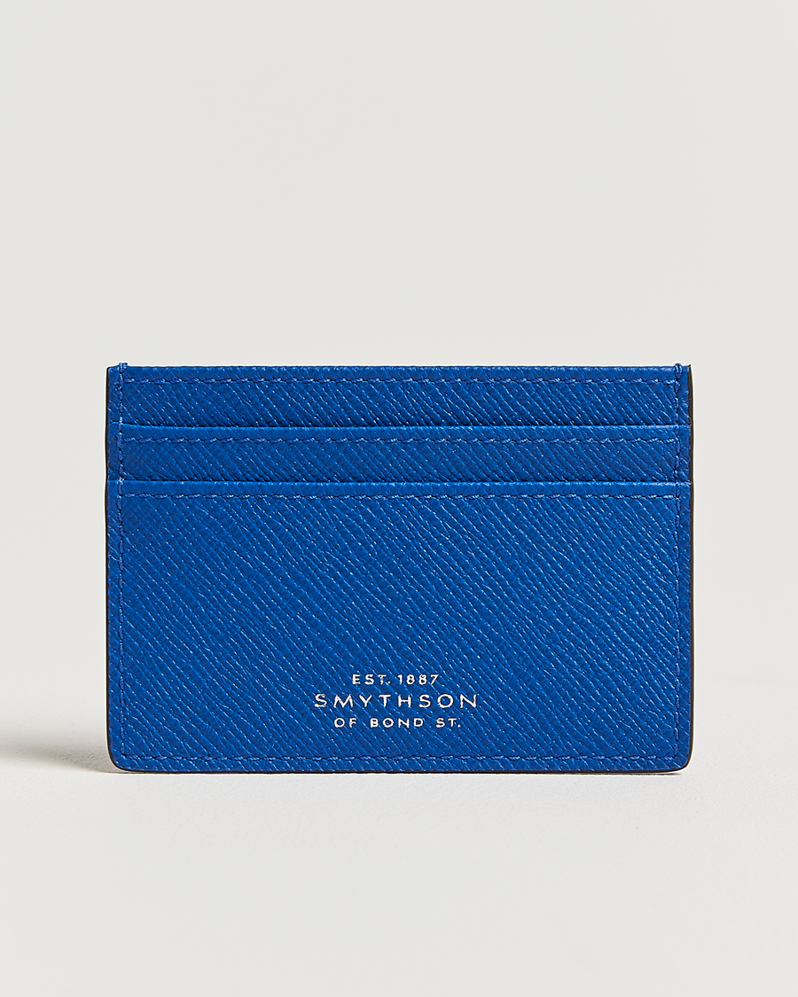 Hombres | Smythson Panama Flat Cardholder Cerulean | Smythson | Panama Flat Cardholder Cerulean