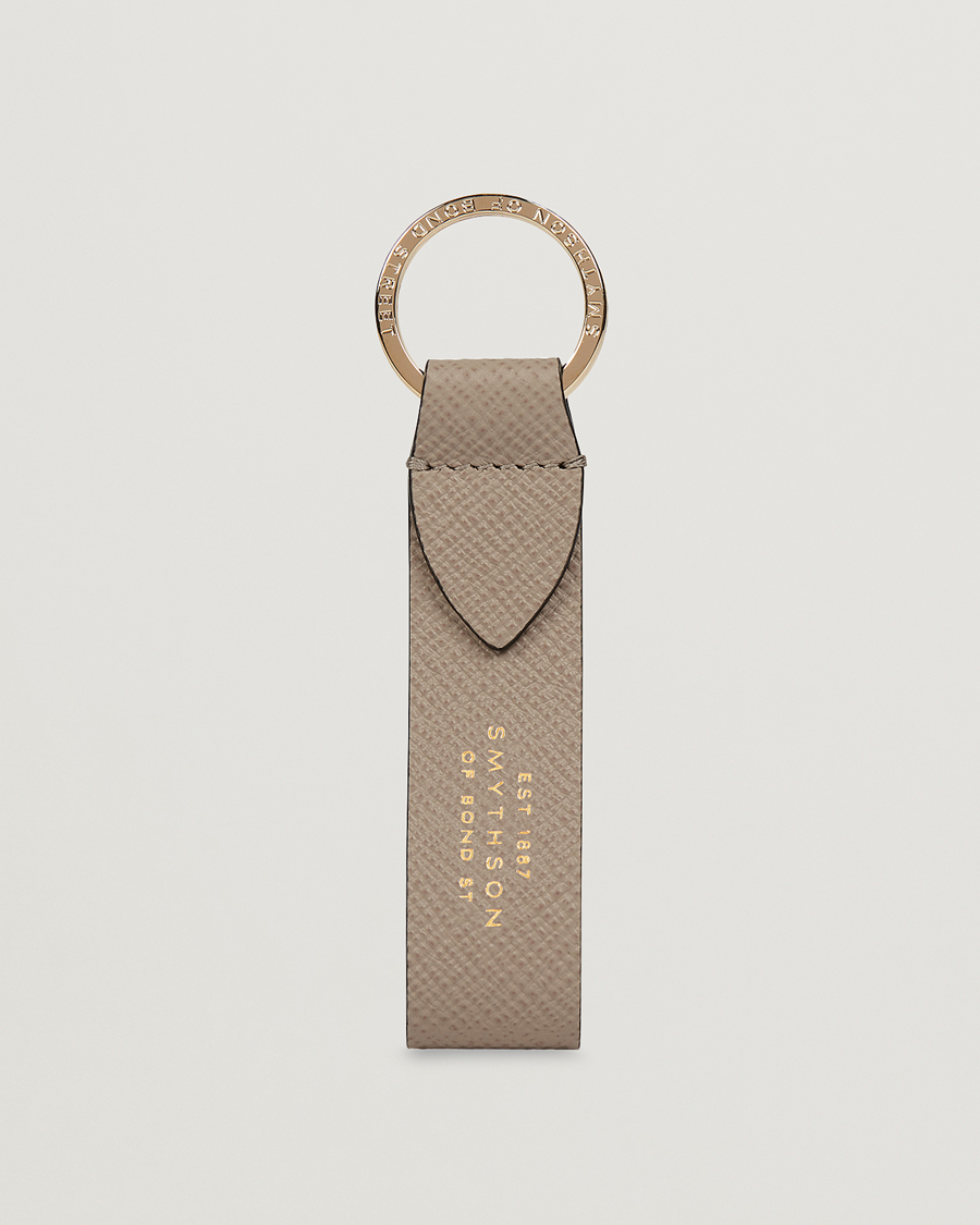 Hombres | llaveros | Smythson | Panama Leather Keyring Sandstone