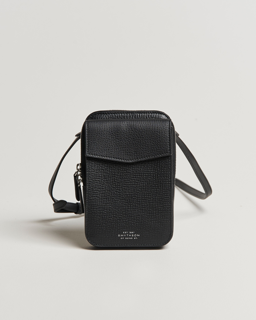 Hombres | Smythson Ludlow Crossbody Pouch Black | Smythson | Ludlow Crossbody Pouch Black