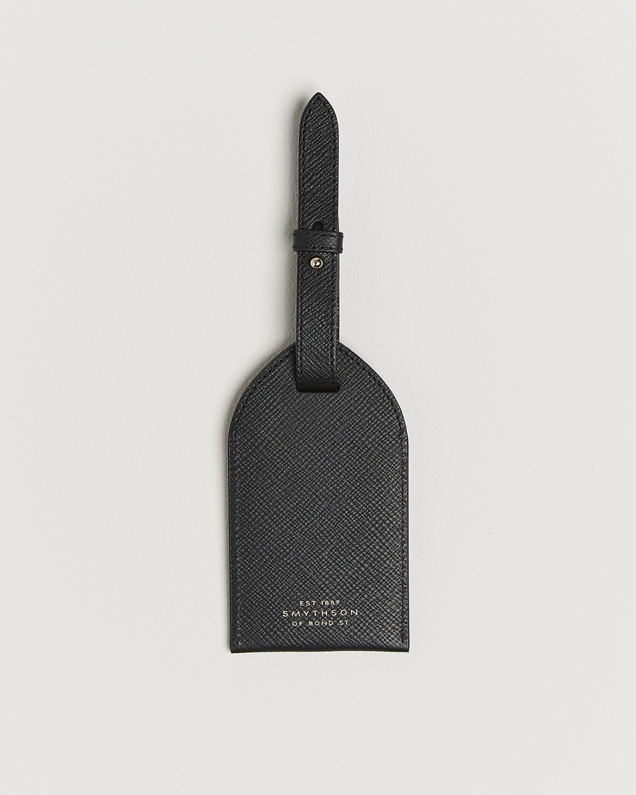 Hombres | Hogar | Smythson | Panama Luggage Tag Black