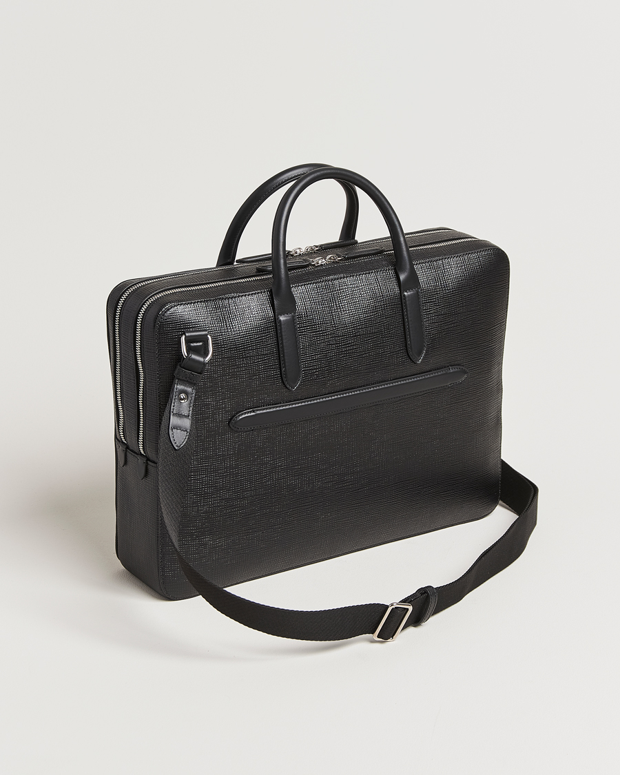 Hombres | Bolsos | Smythson | Panama Large Lightweight Briefcase Black