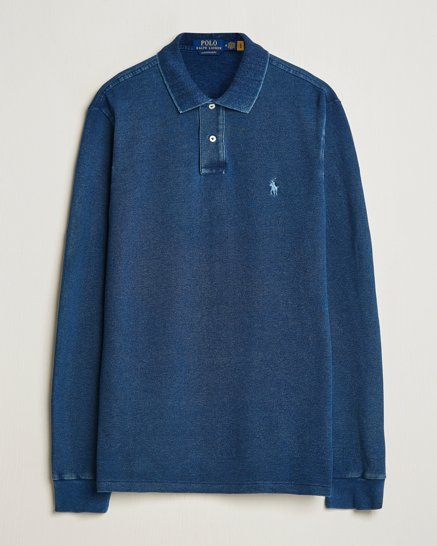 Hombres | Jerséis y prendas de punto | Polo Ralph Lauren | Custom Slim Fit Long Sleeve Polo Shirt Dark Indigo