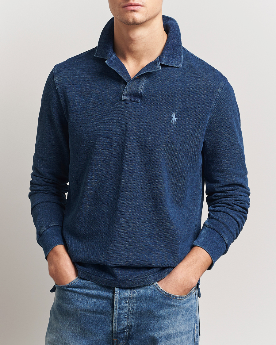 Hombres | Jerséis y prendas de punto | Polo Ralph Lauren | Custom Slim Fit Long Sleeve Polo Shirt Dark Indigo