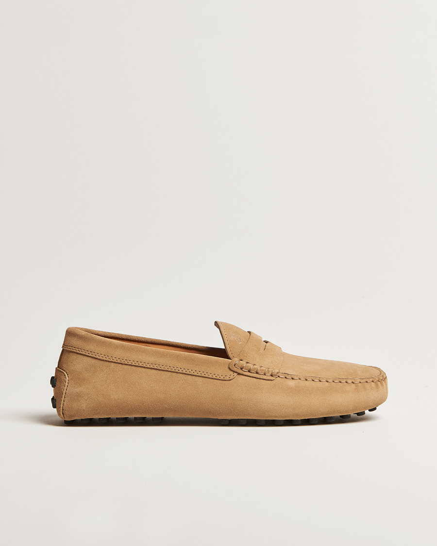 Hombres | Tod's Gommino Carshoe Beige Suede | Tod's | Gommino Carshoe Beige Suede